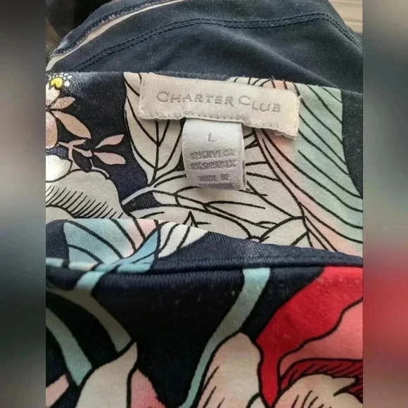 Charter Club Women's Floral Top Size L - Picture 2 of 16